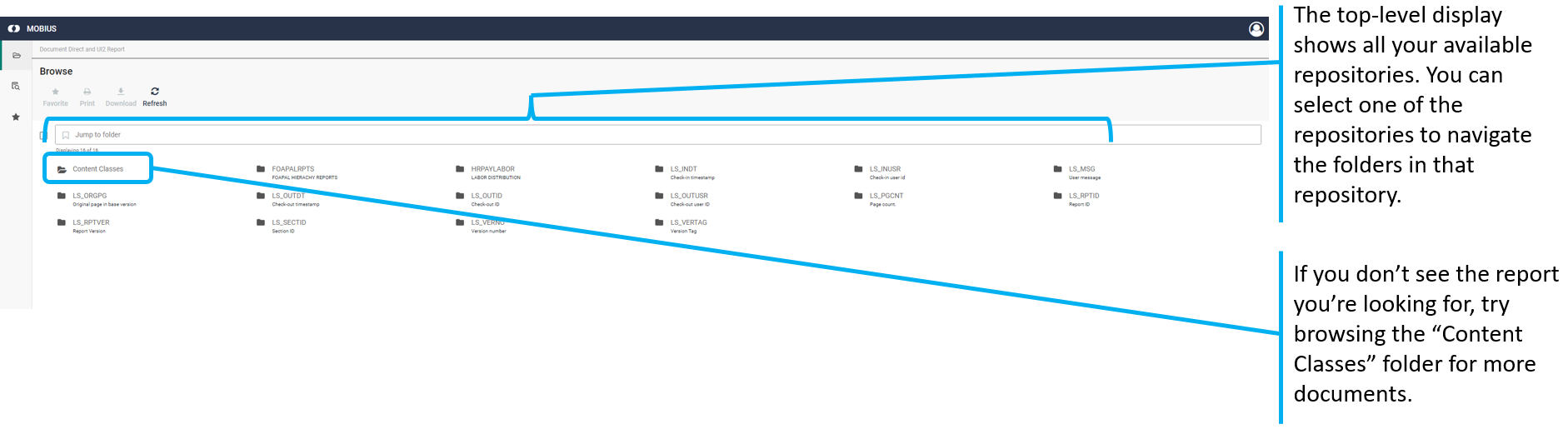 Mobius View Content Classes