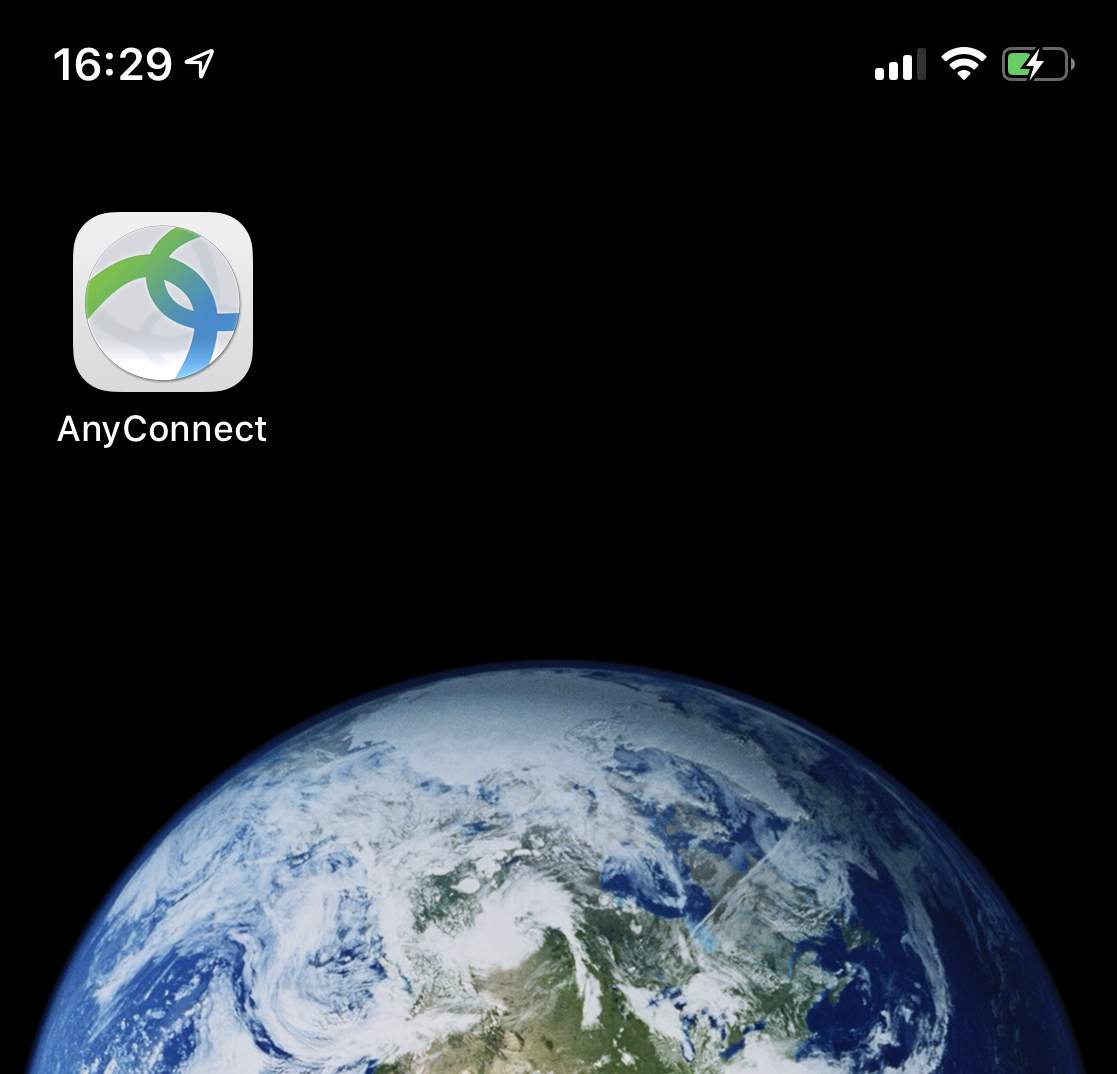 screen shot of installed AnyConnect phone icon