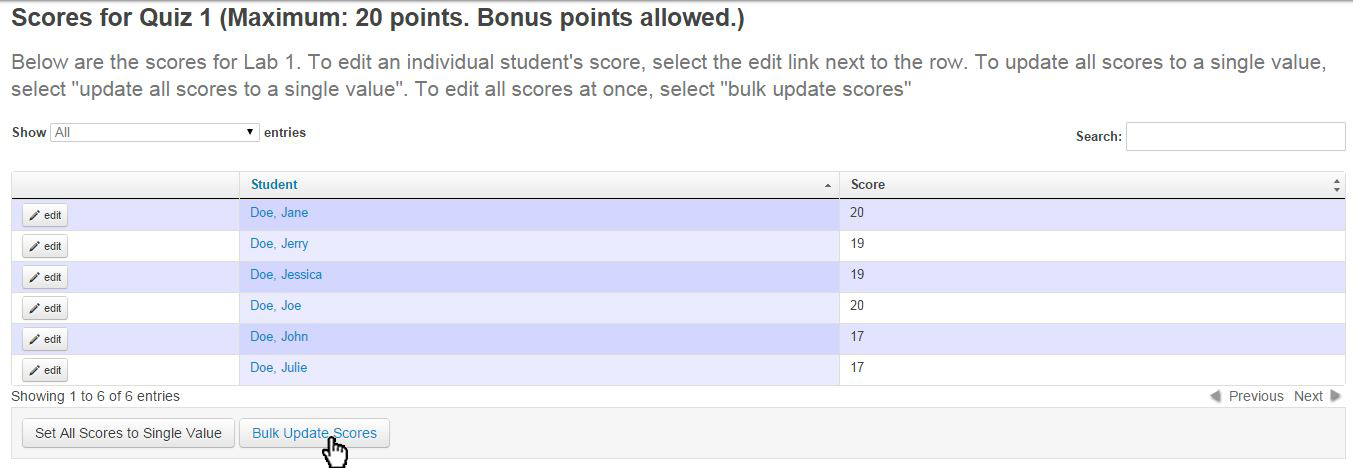 hit the "bulk update scores" button at the bottom of the page