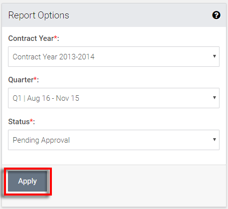 select relevant options for viewing reports