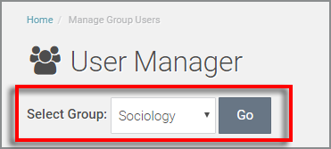 view of select group dropdown 