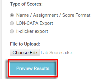 select the 'Preview Results' button