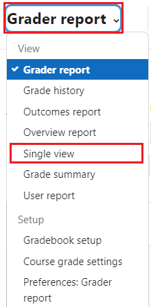 Dropdown menu and select Single view