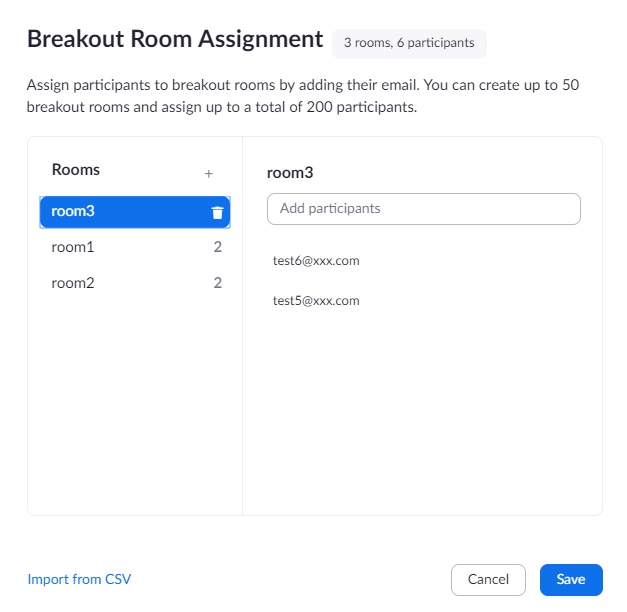 Confirming breakout rooms